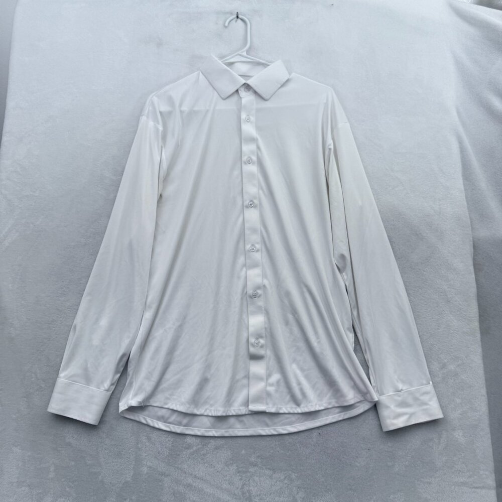 Collar & Co Shirt Mens L White Stretch Business Casual Button Up
